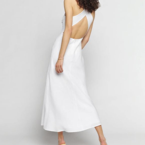 NWOT Reformation Casette Linen Dress in White Size 12 #811 - Picture 2 of 10